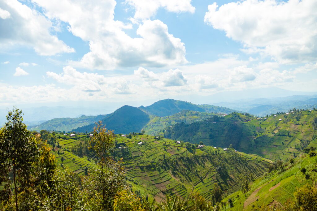 Beautiful African landscape on the background of mountains